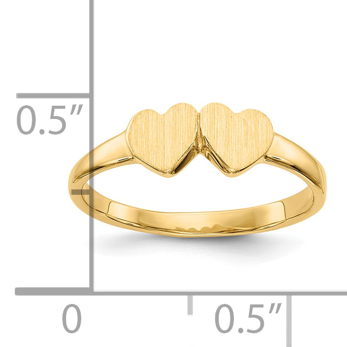 10k Childs Double Heart Ring