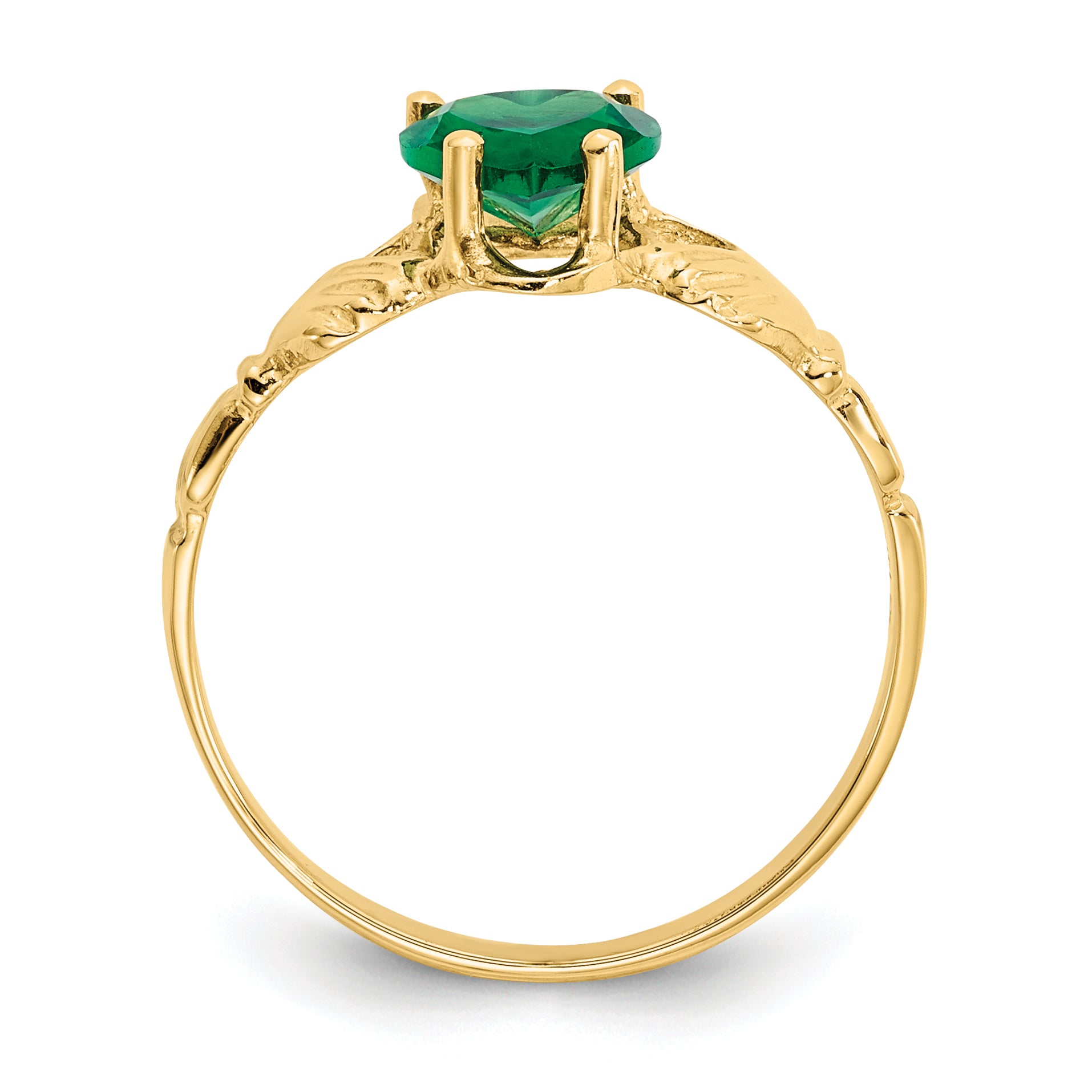 10k May Birthstone Claddagh Ring