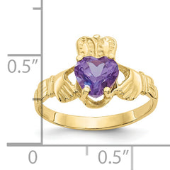 10k June Birthstone Claddagh Ring