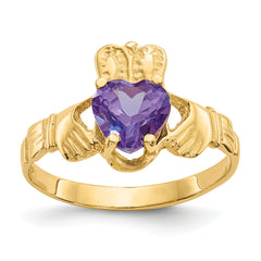 10k June Birthstone Claddagh Ring