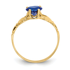 10k September Birthstone Claddagh Ring