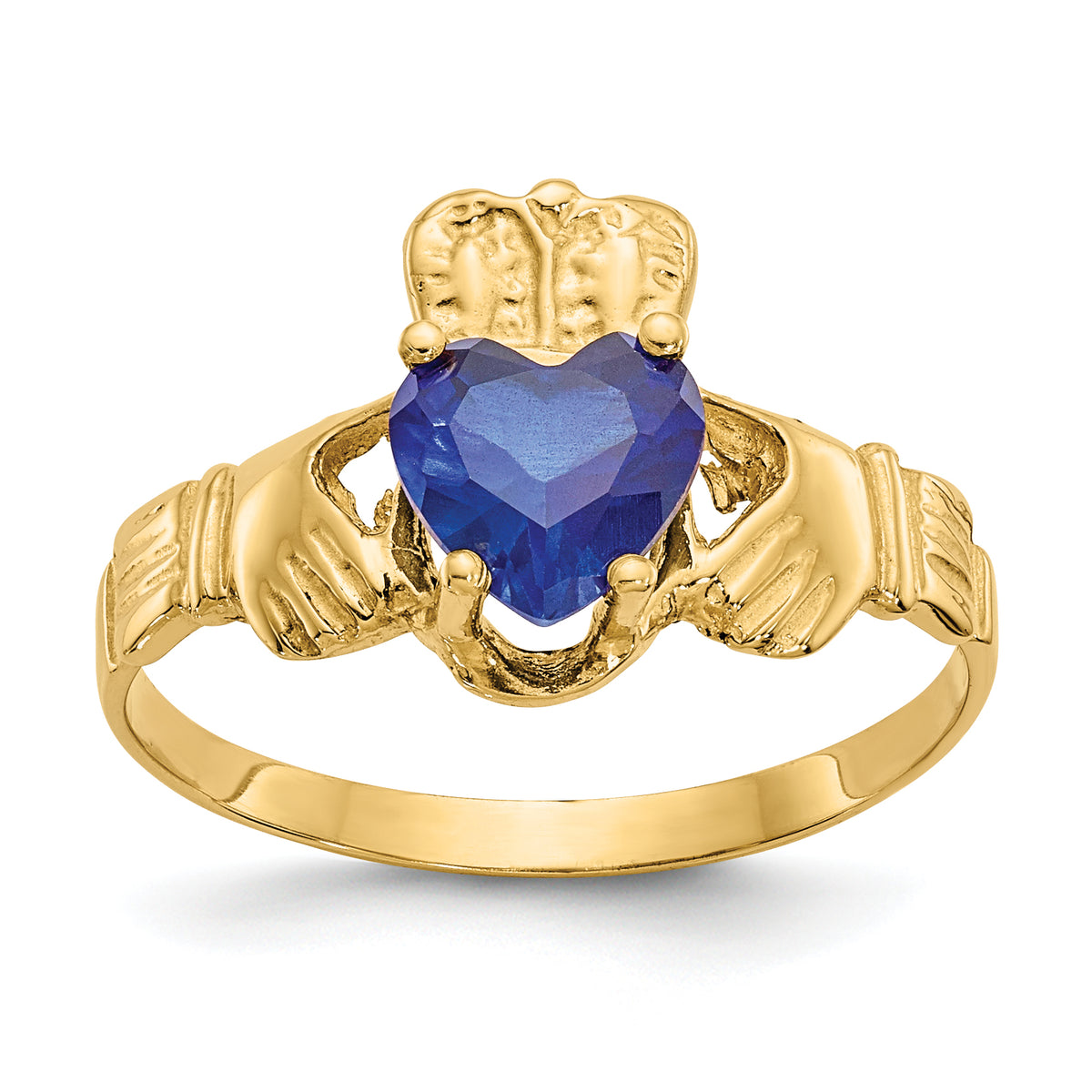 10k September Birthstone Claddagh Ring