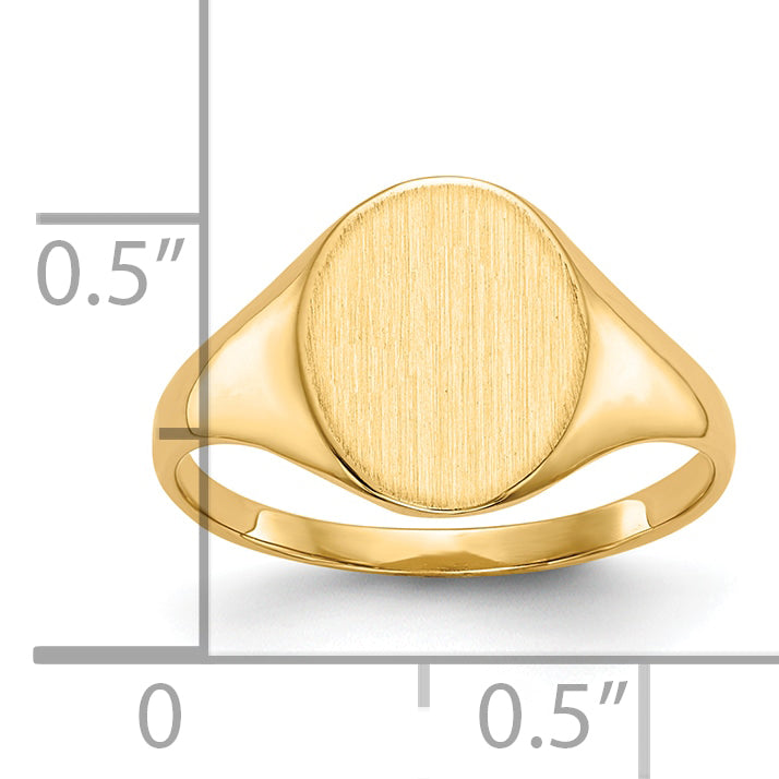 10k 11.0x9.5mm Closed Back Signet Ring