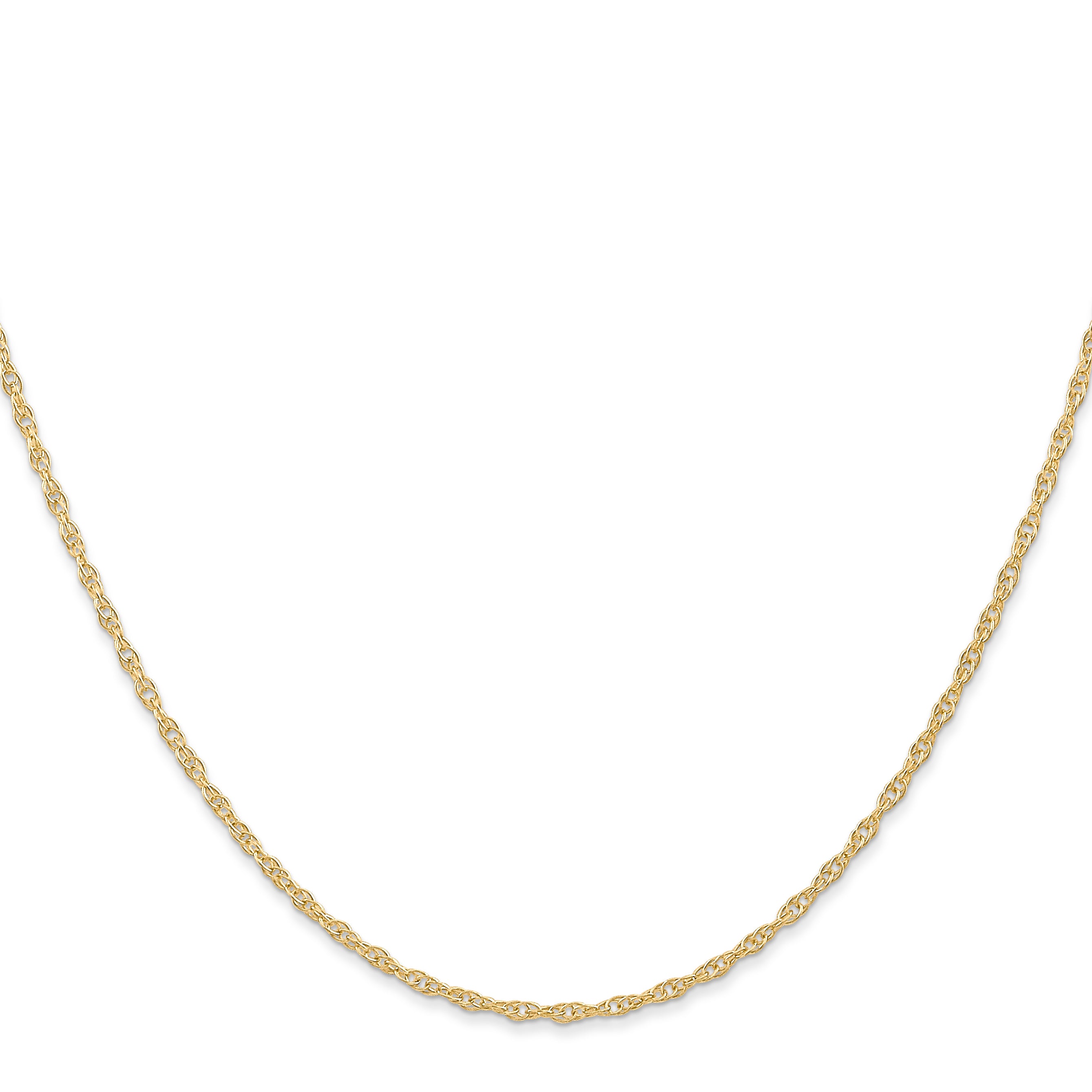 14K Gold Polished Cable Rope Necklace with Spring Ring Clasp 16 Inch