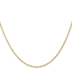 14K Gold Polished Cable Rope Necklace with Spring Ring Clasp 16 Inch