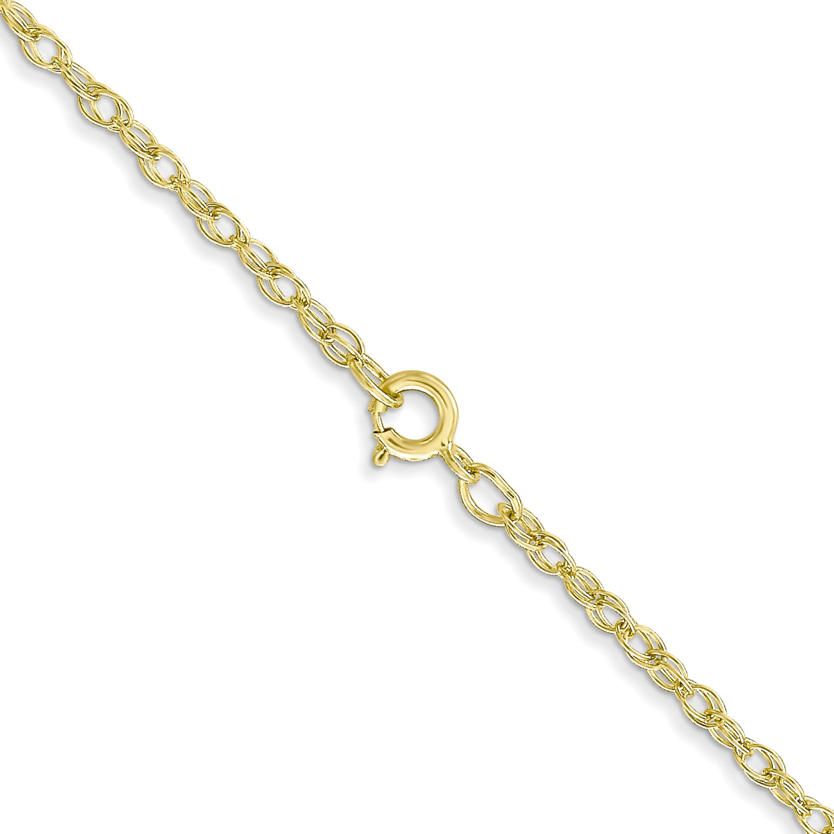 14K 16 inch Carded 1.35mm Cable Rope with Spring Ring Clasp Chain