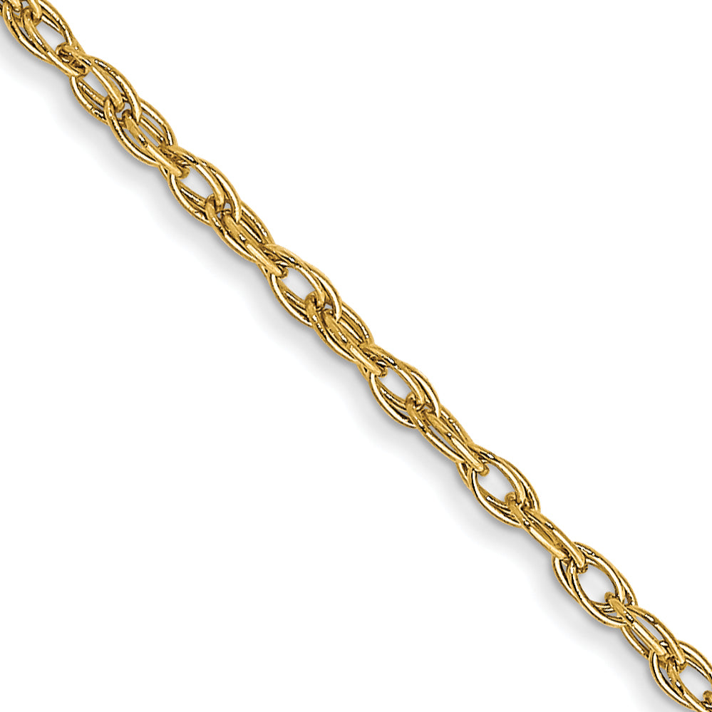 14K 24 inch Carded 1.35mm Cable Rope with Spring Ring Clasp Chain