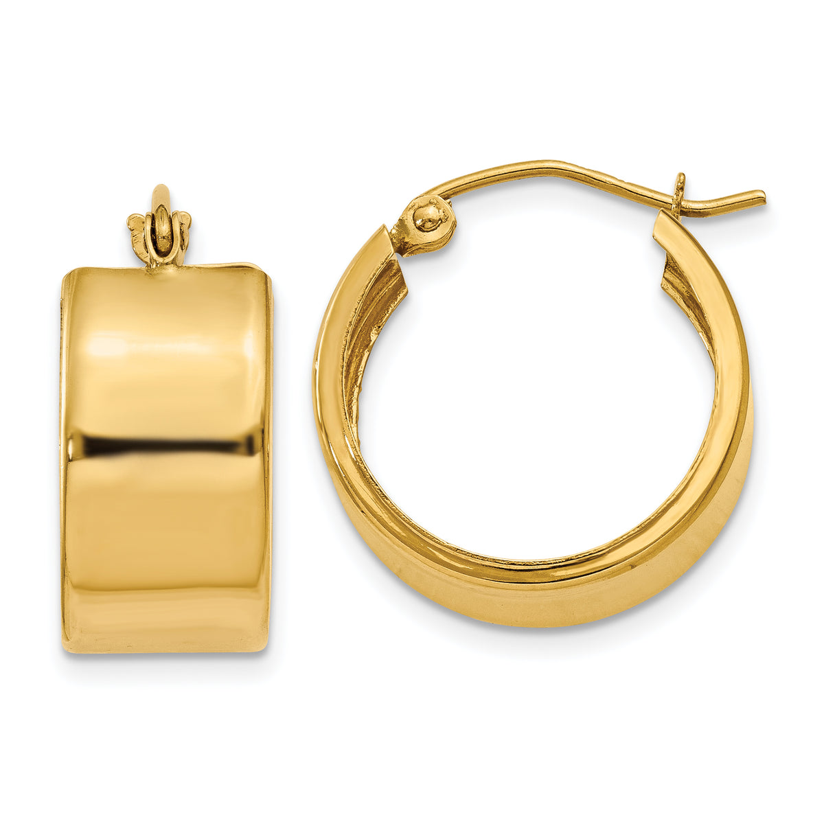 10k 8.25mm Polished Hoop Earrings