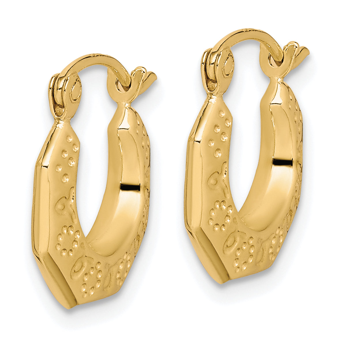 10k Polished Hollow Classic Earrings