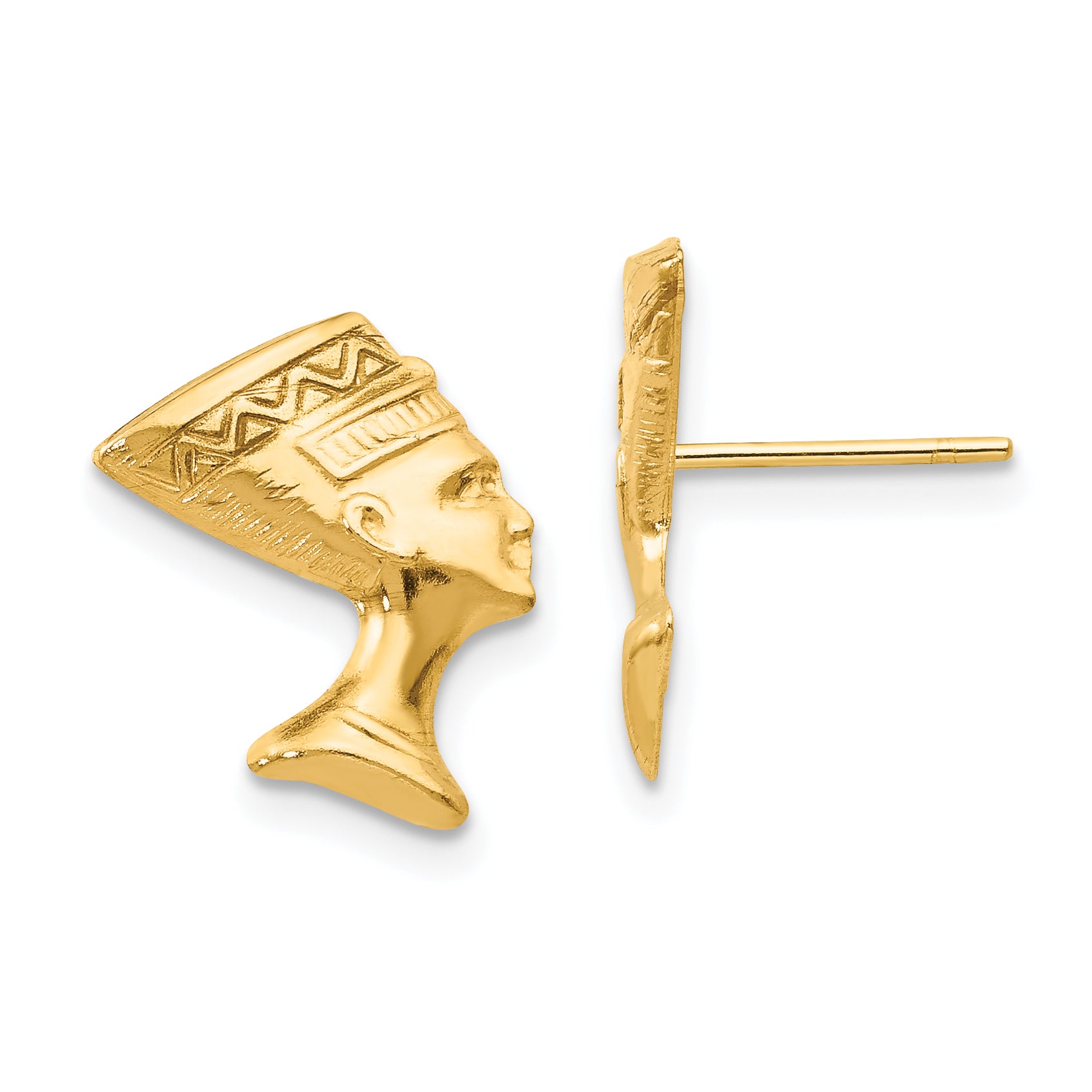 10K Nefertiti Post Earrings