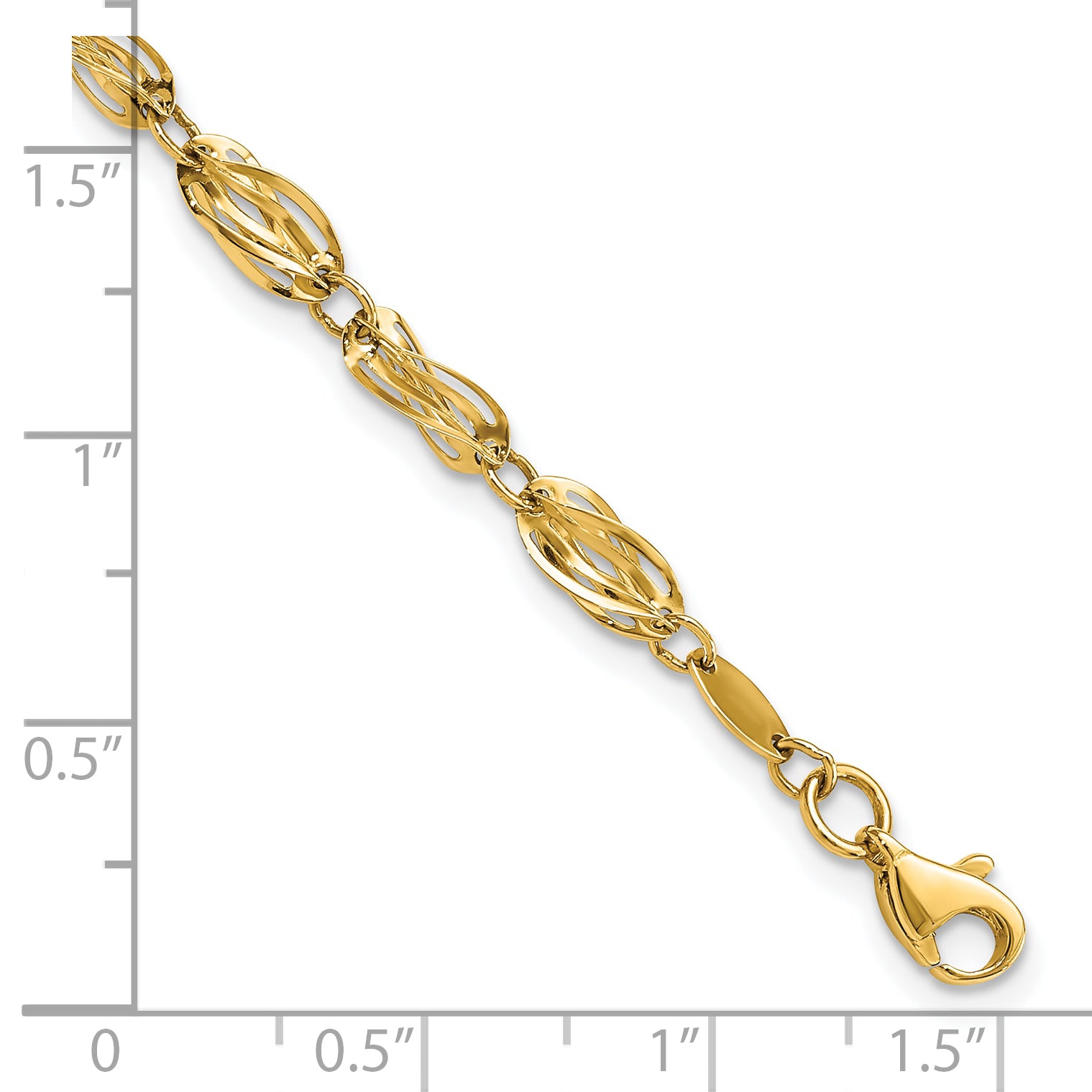 10k Gold Polished Fancy Bracelet