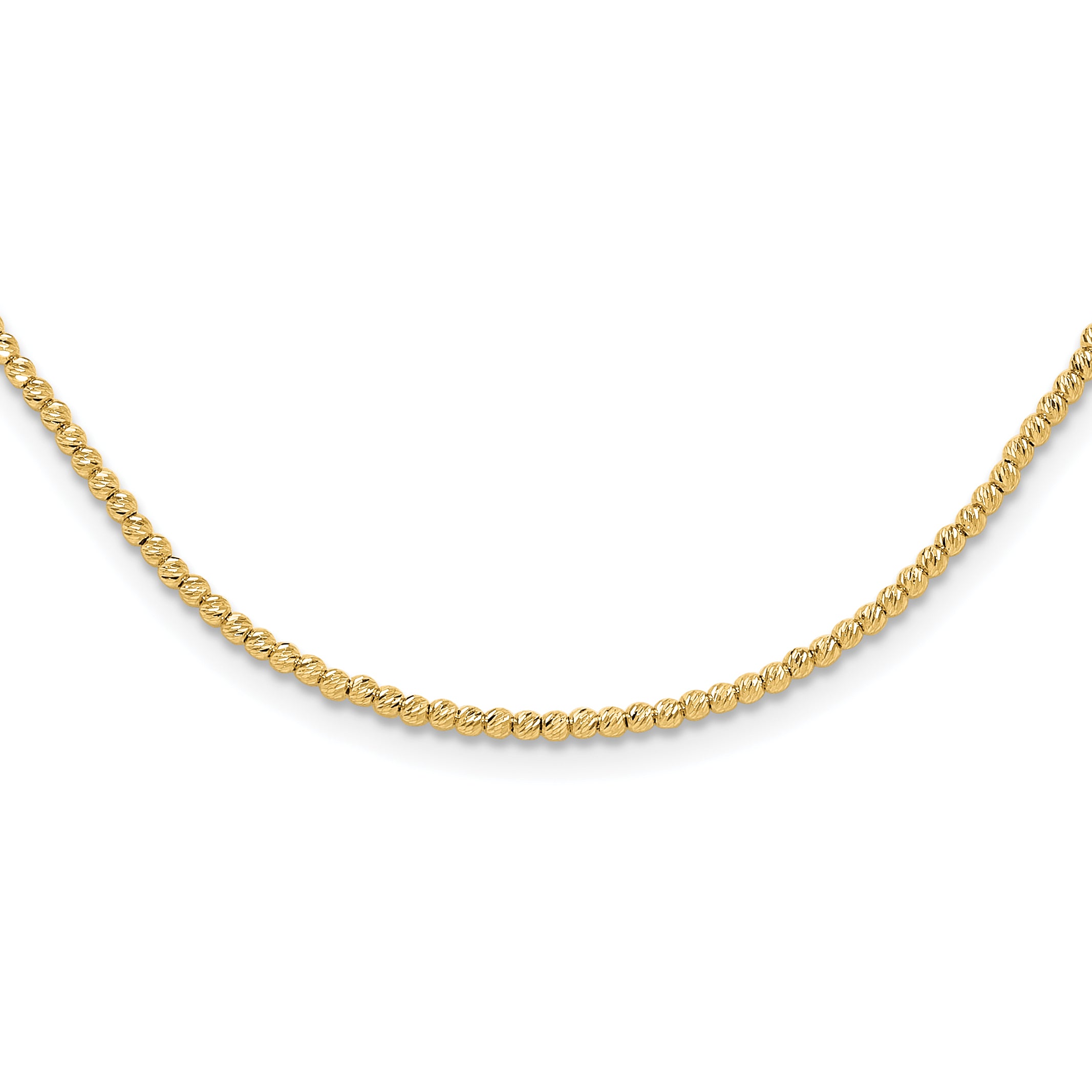 10K Diamond-cut Beaded 18in Necklace