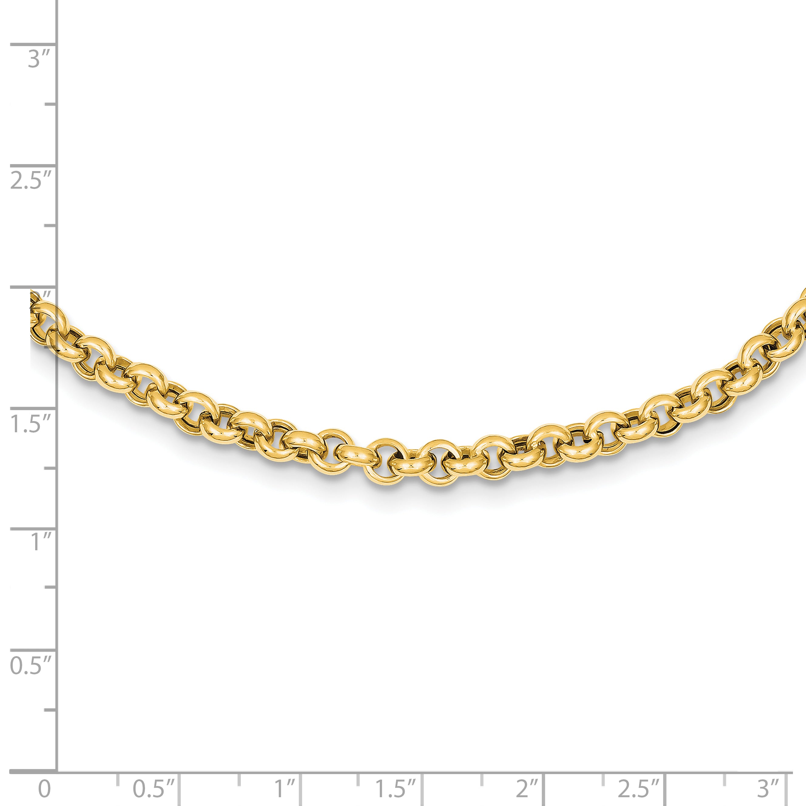 10k 18in 5mm Polished Fancy Rolo Link Necklace