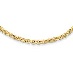 10k 18in 5mm Polished Fancy Rolo Link Necklace