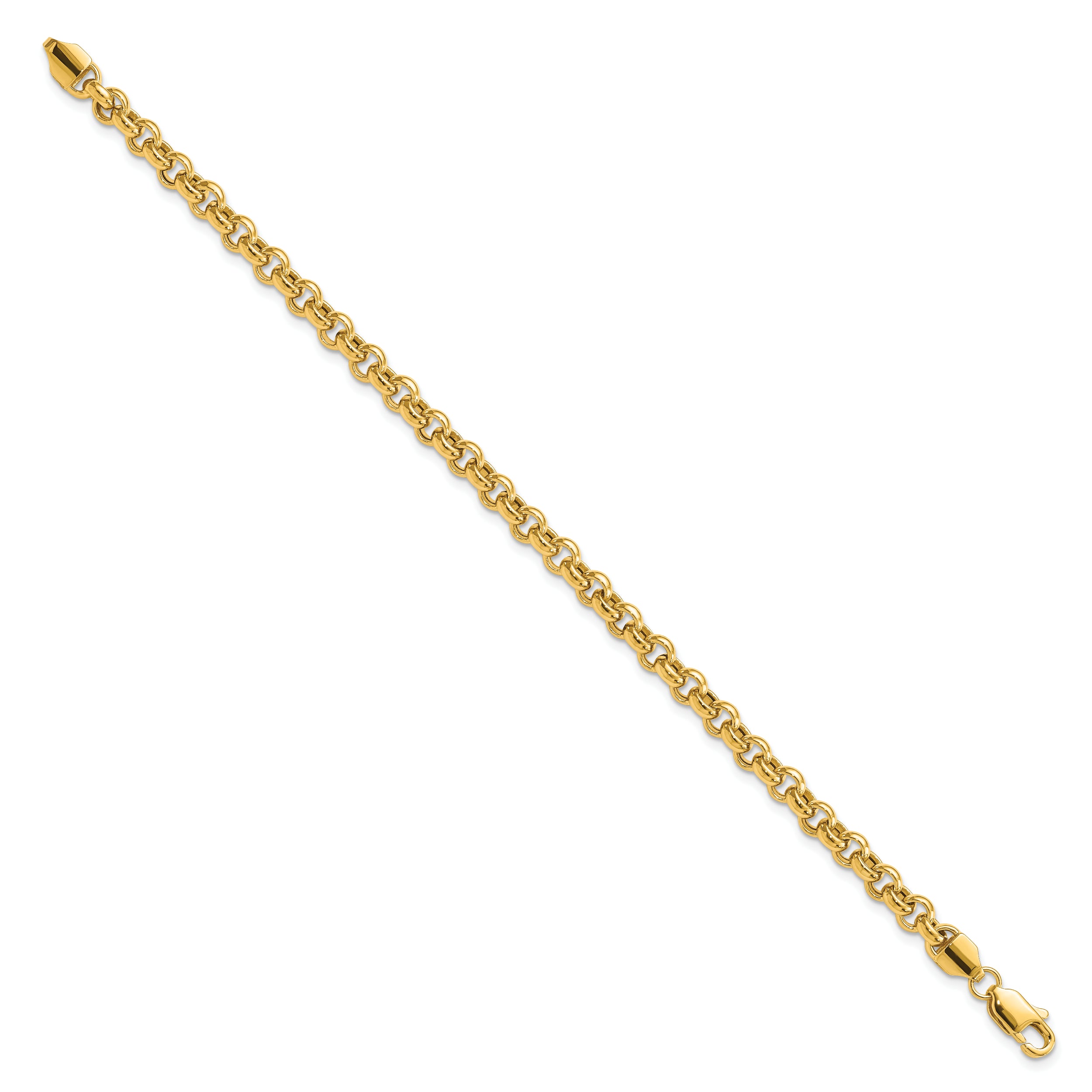 10k 7.5in 5mm Polished Fancy Rolo Link Bracelet