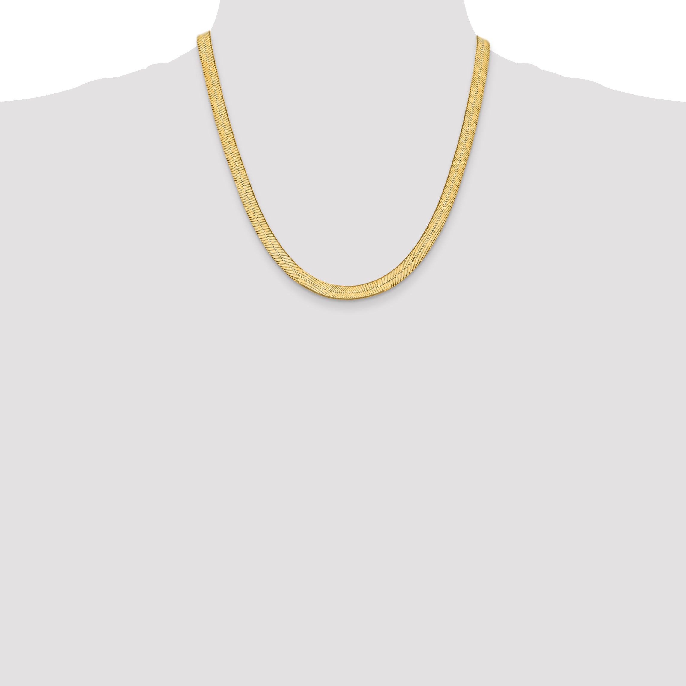 10K 6.5mm Silky Herringbone Chain