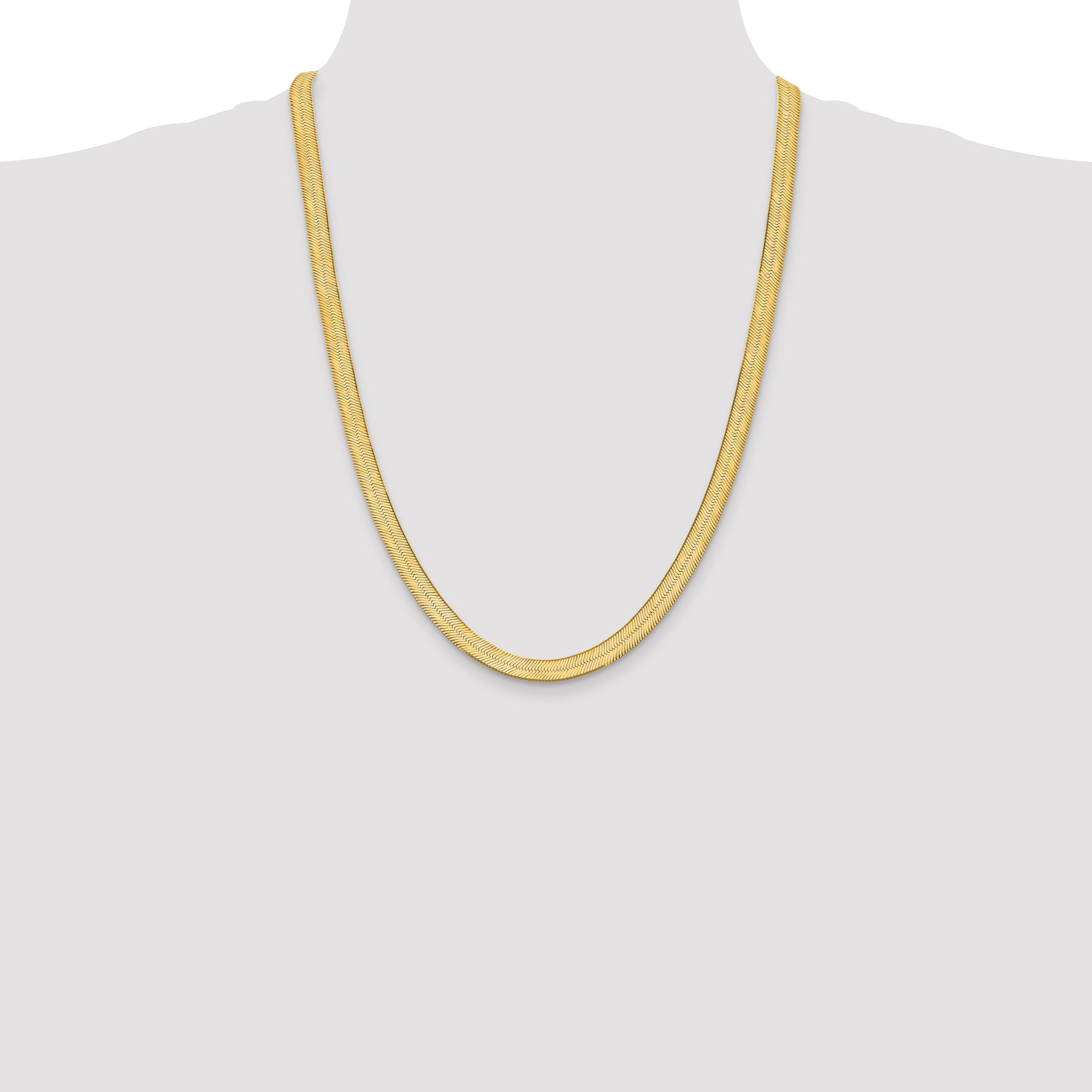 10K 6.5mm Silky Herringbone Chain