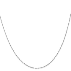 14K White Gold 16 inch Carded 1mm Singapore with Spring Ring Clasp Chain