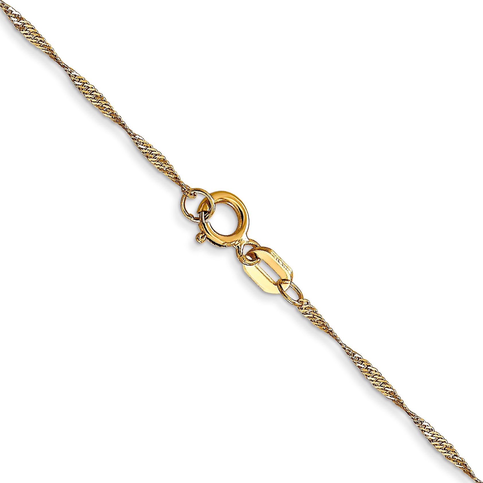 Sophia Jewelers 14K Gold Singapore Chain with Polished Spring Clasp