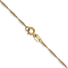 Sophia Jewelers 14K Gold Singapore Chain with Polished Spring Clasp