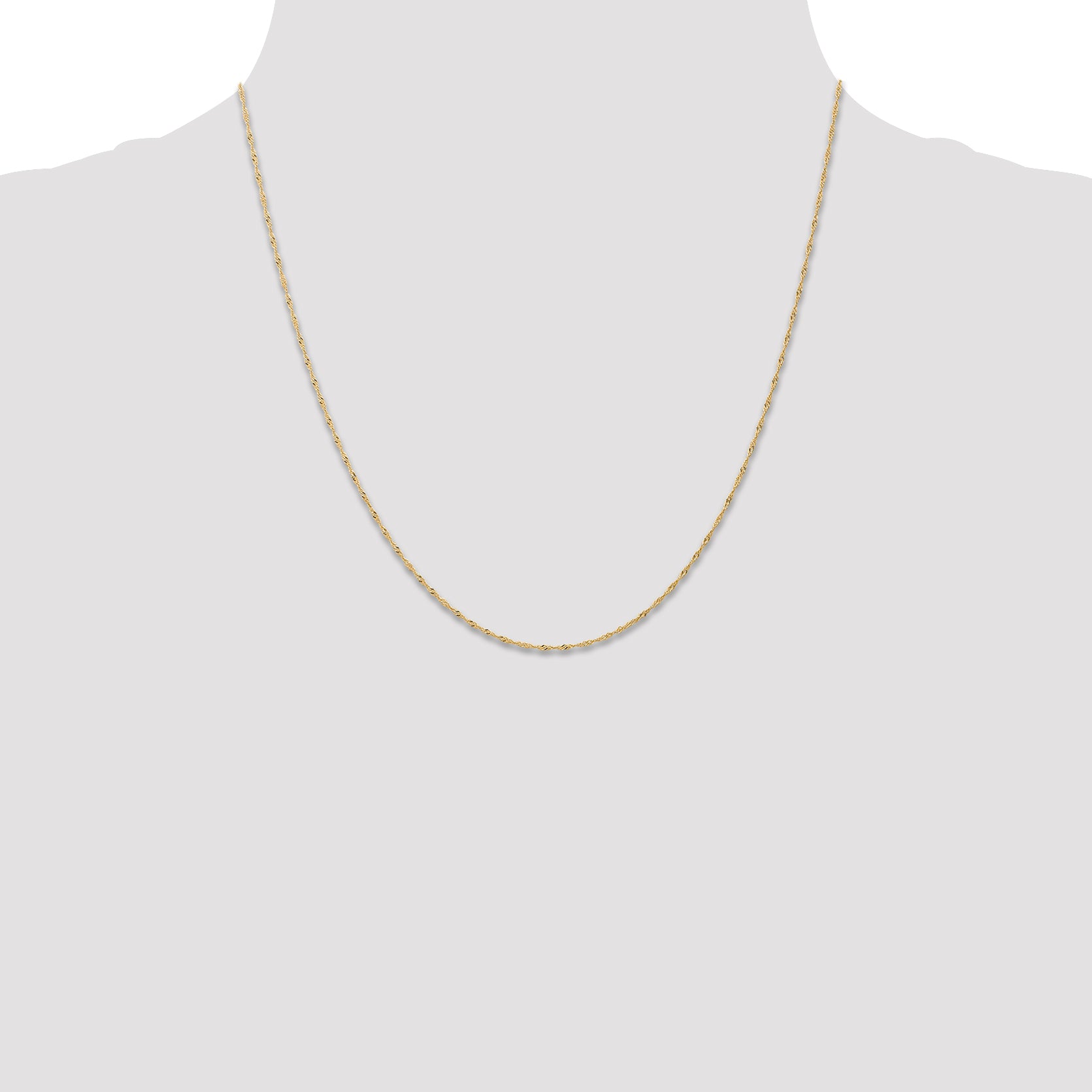 Sophia Jewelers 14K Gold Singapore Chain with Polished Spring Clasp