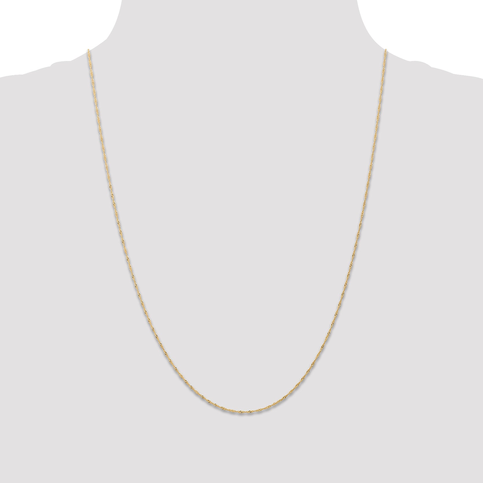 Sophia Jewelers 14K Gold Singapore Chain with Polished Spring Clasp