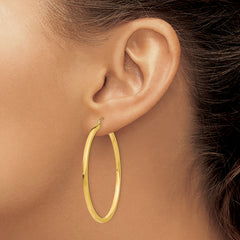 10k 2mm Square Tube Hoop Earrings