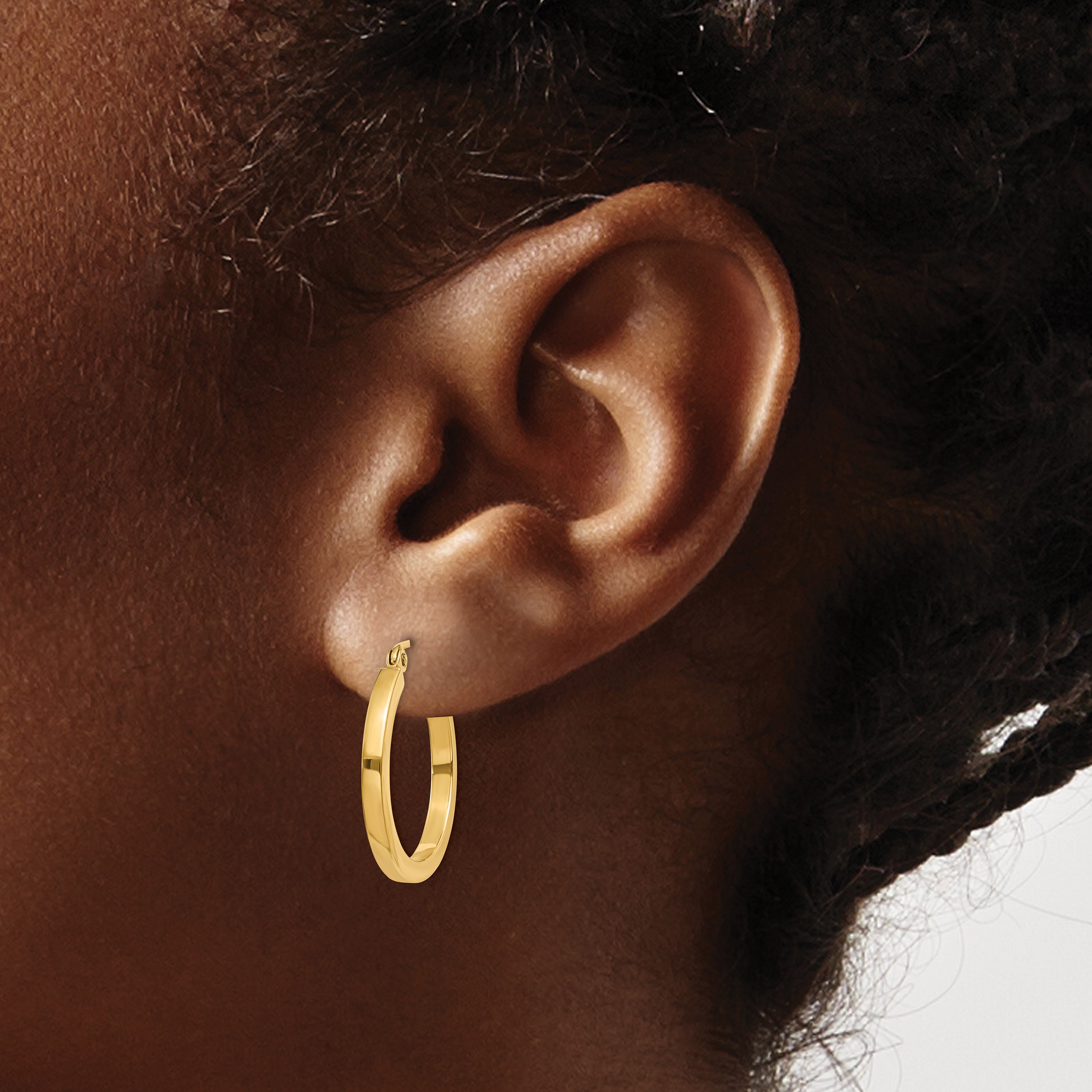 10k 2mm Square Tube Hoop Earrings