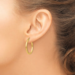 10k Polished 2.5mm Lightweight Tube Hoop Earrings