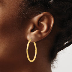 10k Polished 2.5mm Lightweight Tube Hoop Earrings