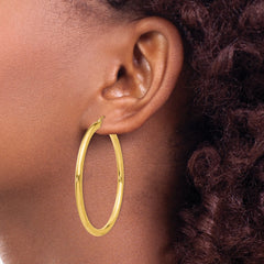 10k Polished 3mm Lightweight Tube Hoop Earrings