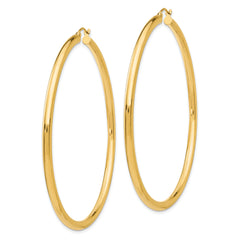 10k Polished 3mm Lightweight Tube Hoop Earrings