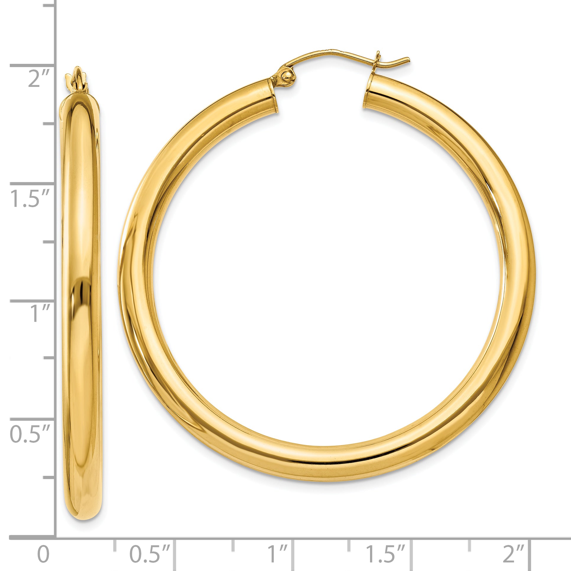 10k Polished 4mm Lightweight Tube Hoop Earrings