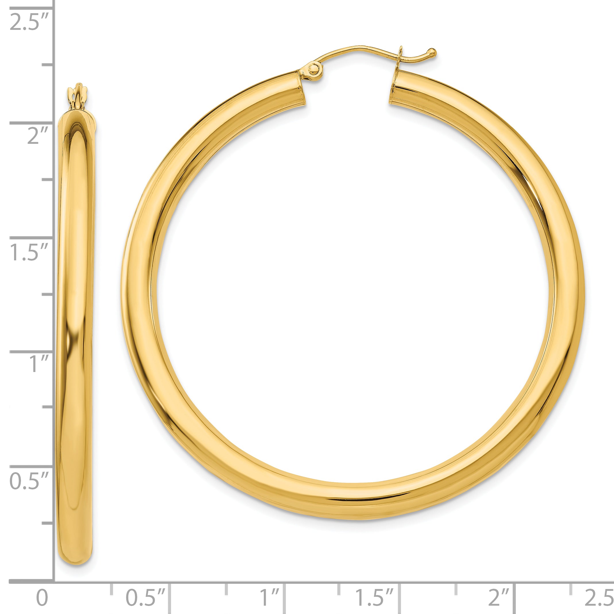 10k Polished 4mm Lightweight Tube Hoop Earrings