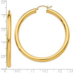 10k Polished 4mm Lightweight Tube Hoop Earrings