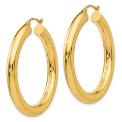 10k Polished 5mm Tube Hoop Earrings