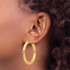 10k Polished 5mm Tube Hoop Earrings