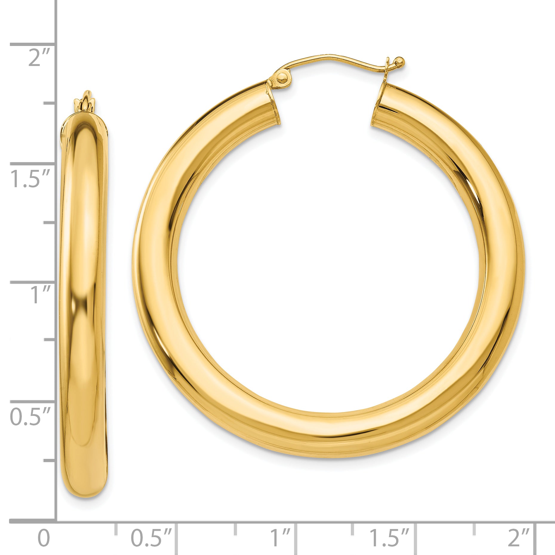 10k Polished 5mm Tube Hoop Earrings