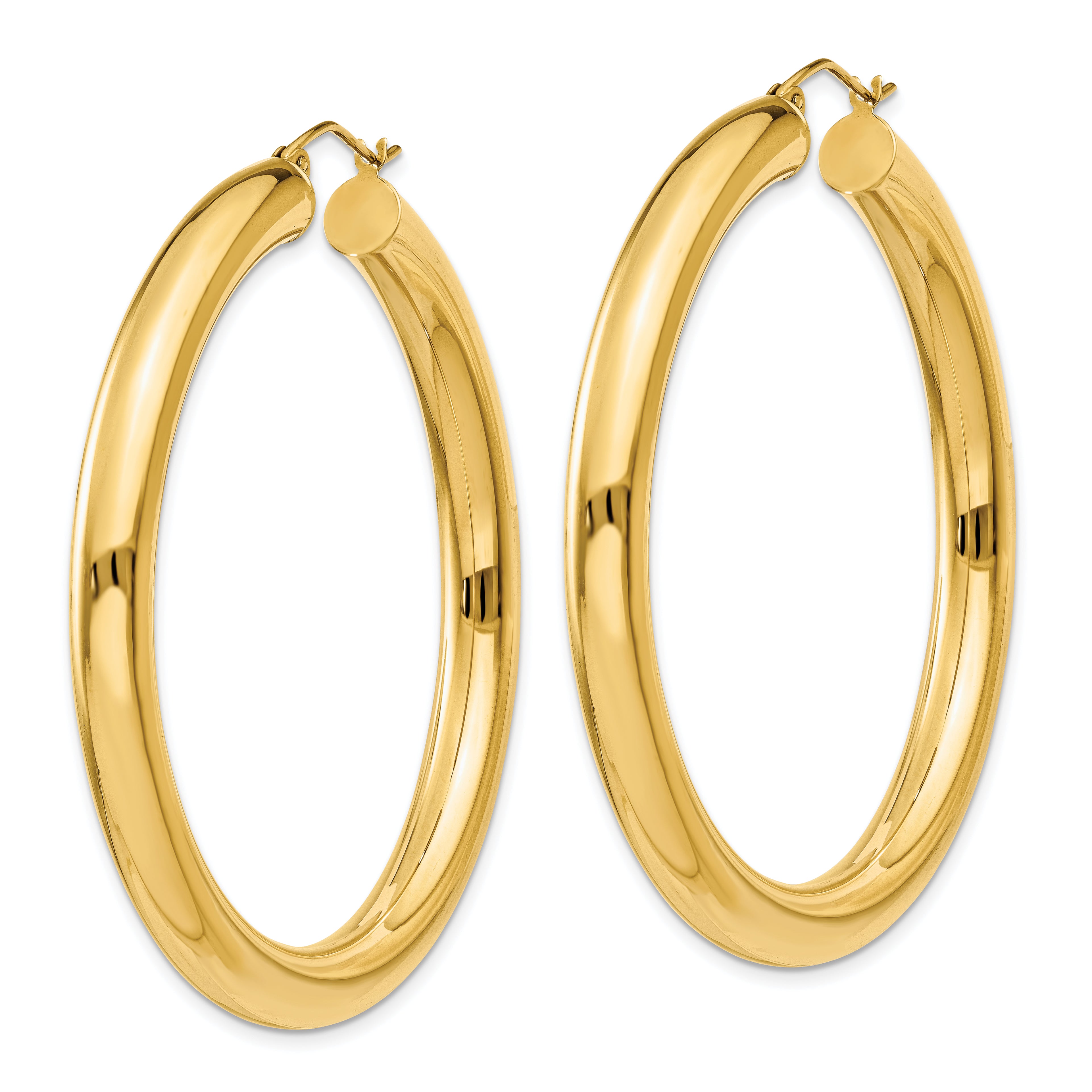 10k Polished 5mm Tube Hoop Earrings