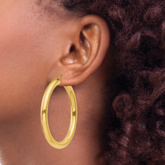 10k Polished 5mm Tube Hoop Earrings