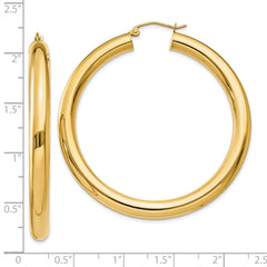 10k Polished 5mm Tube Hoop Earrings