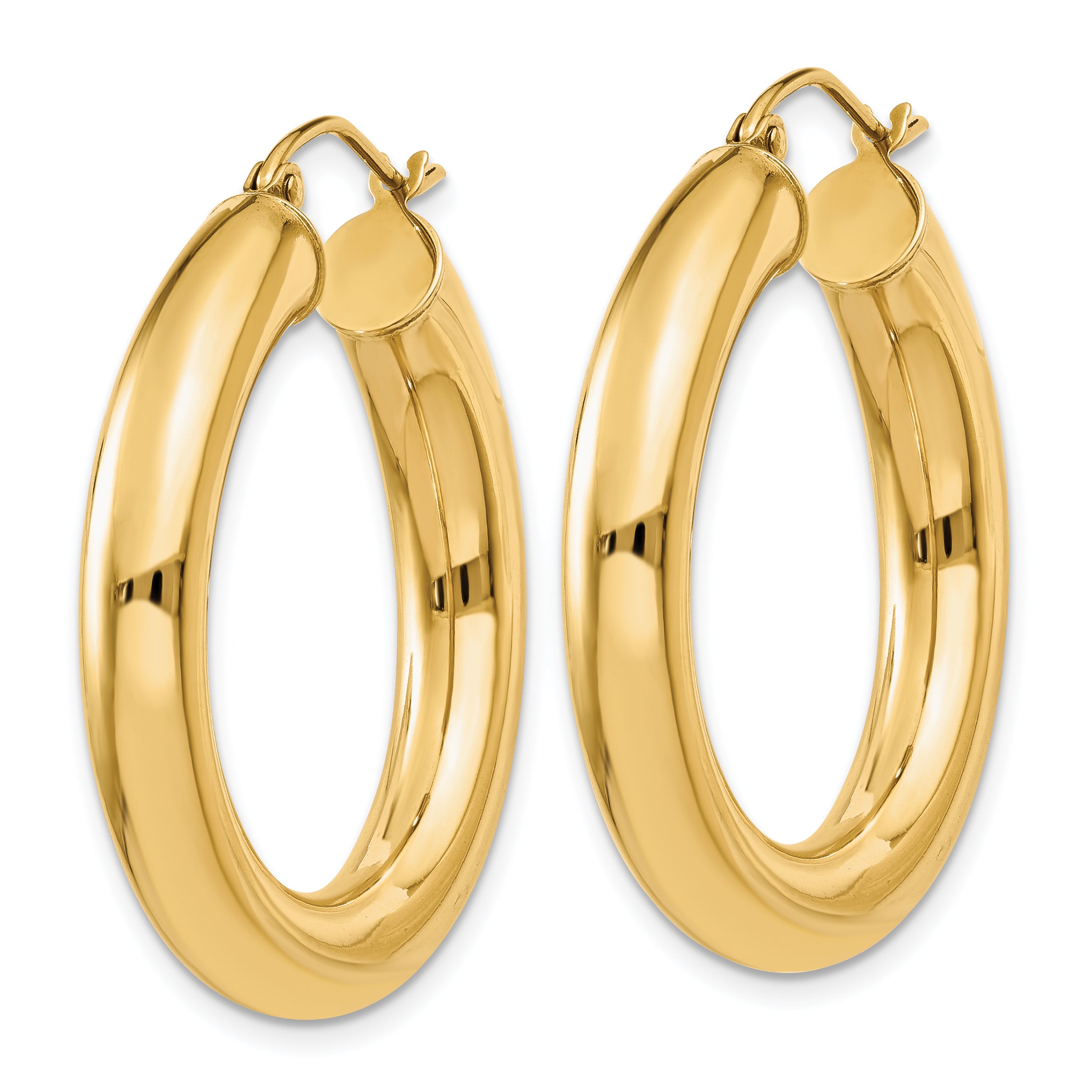 10k Polished 5mm Tube Hoop Earrings