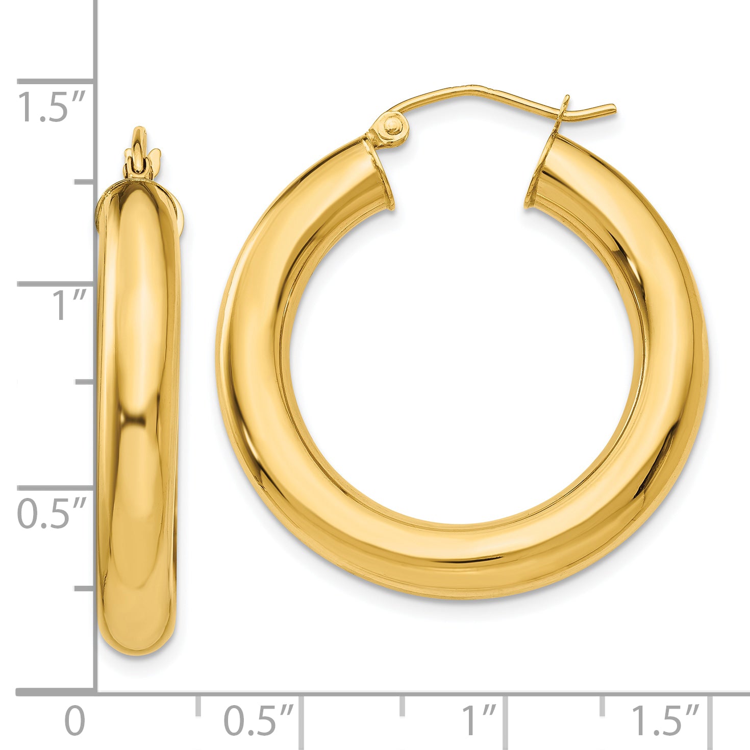 10k Polished 5mm Tube Hoop Earrings