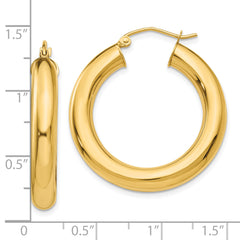 10k Polished 5mm Tube Hoop Earrings