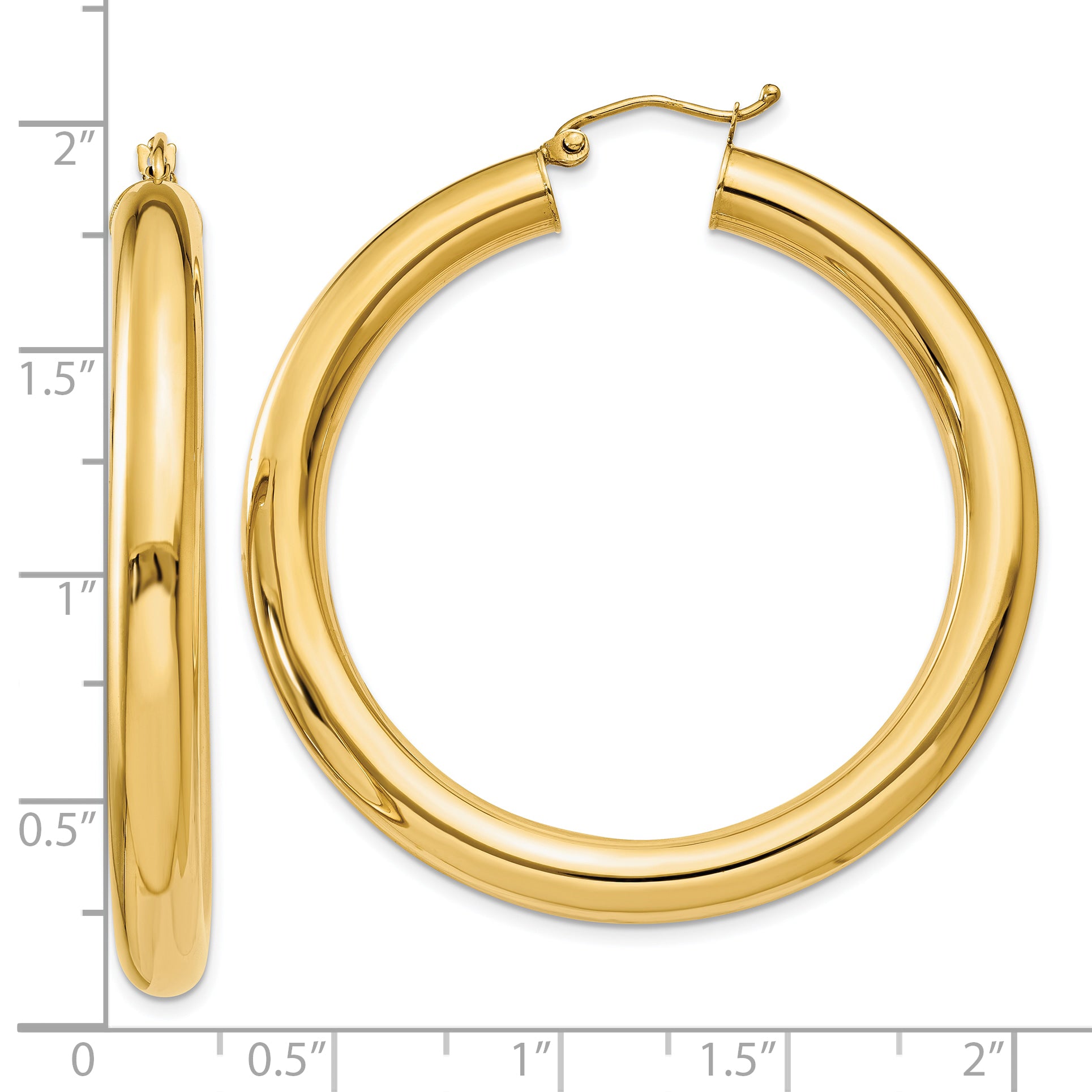 10k Polished 5mm Lightweight Hoop Earrings