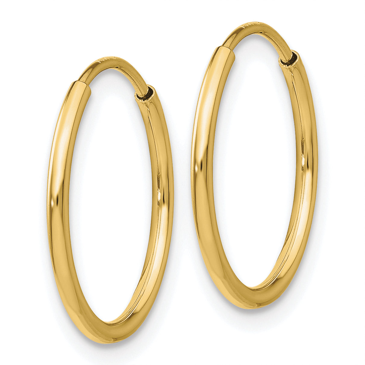 10k Polished Endless Tube Hoop Earrings