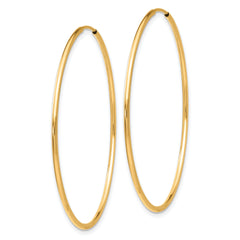 10K Gold Polished Endless Hoop Earrings for Women 40mm Hollow Design