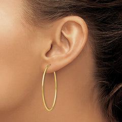 10K Gold Polished Endless Hoop Earrings for Women 40mm Hollow Design