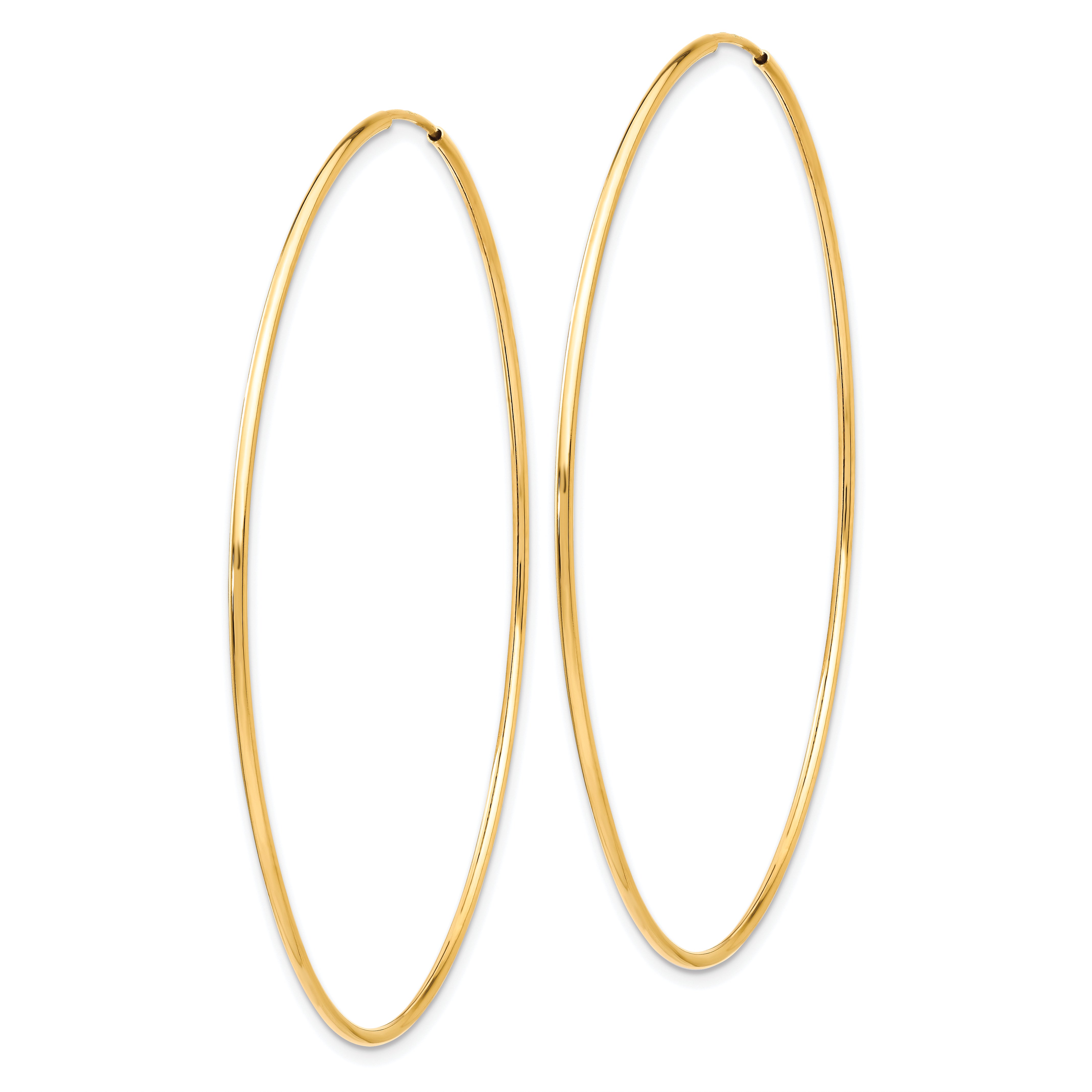 10k Polished Endless Tube Hoop Earrings