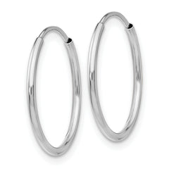 10K White Gold Polished Endless Hoop Earrings for Women 20mm